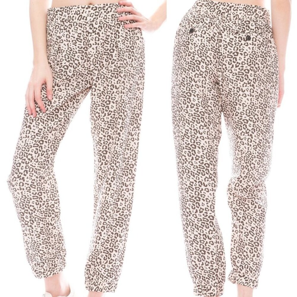 ATM Lunar Leopard Silk Pants XS Sweatpants Crop POCKETS Anthony Thomas Melillo
